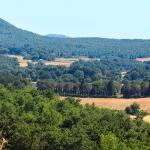 Paysage du Gard entre garrigue, villages et reliefs