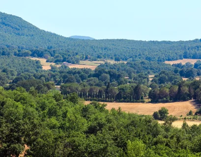 Paysage du Gard entre garrigue, villages et reliefs